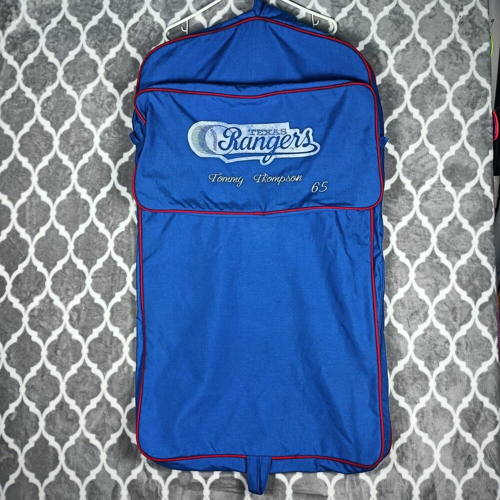 Texas Rangers Garment Bag Blue Vintage MLB Travel Suit Bag Tommy‎ Thompson 65